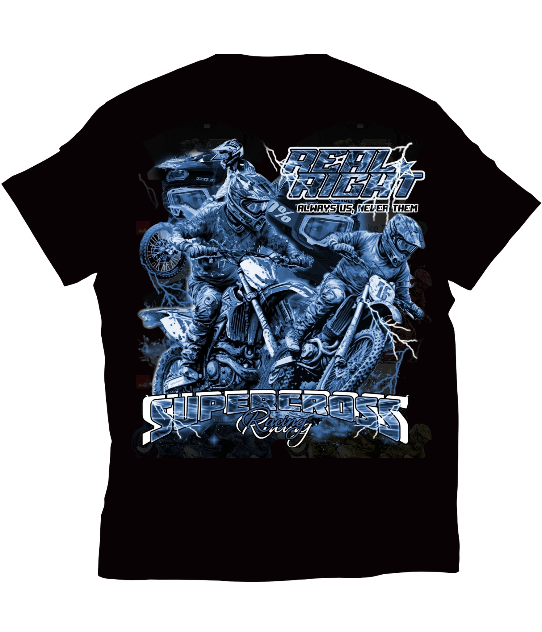 Blue MotorCross Real Right Designer Tee