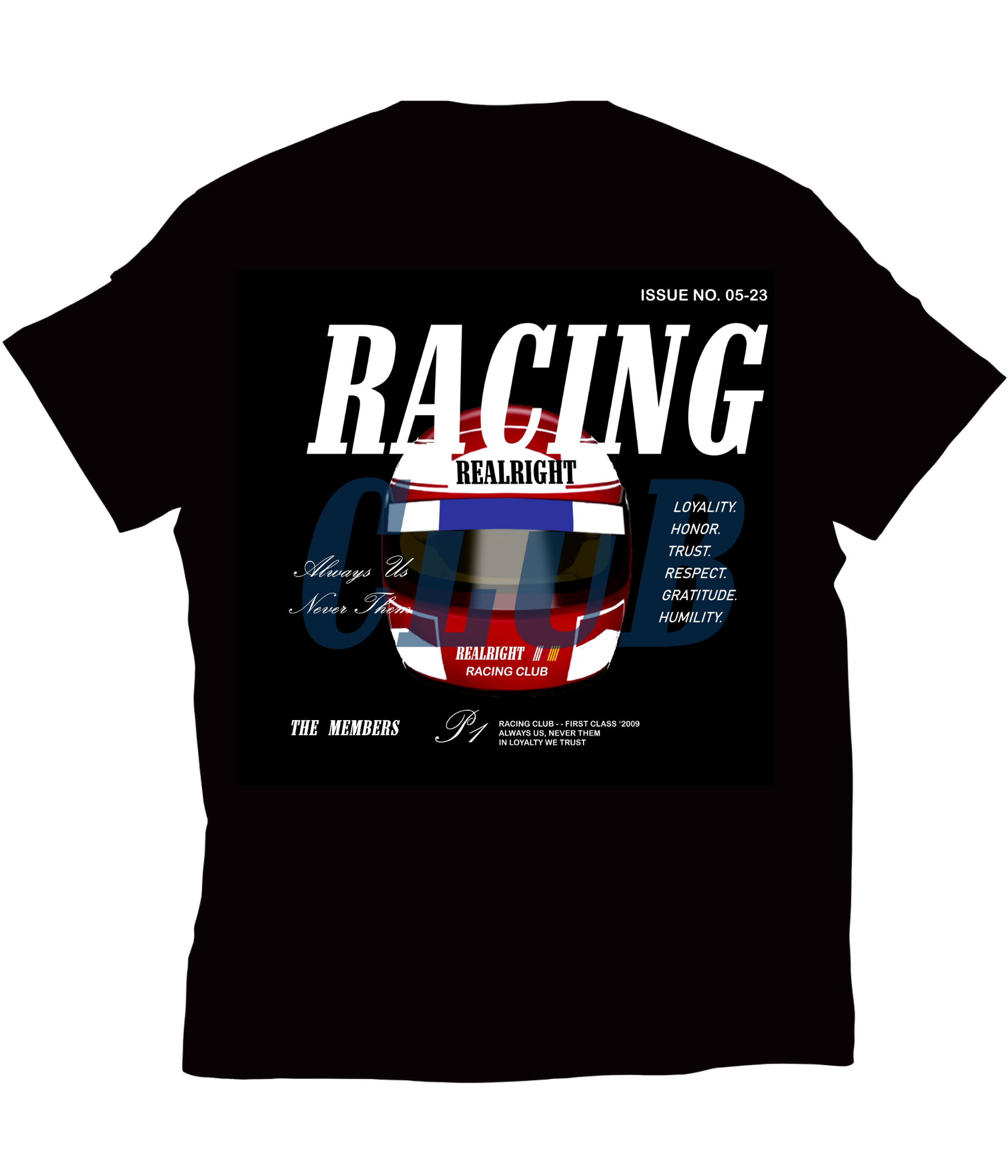 Racing Club Real Right Helmet Designer Tee